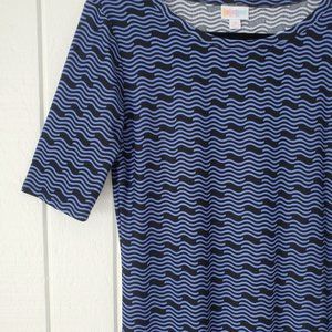 NEW LuLaRoe Julia Dress Meduim Bodycon Fitted Blue Black Leggings Material NWT